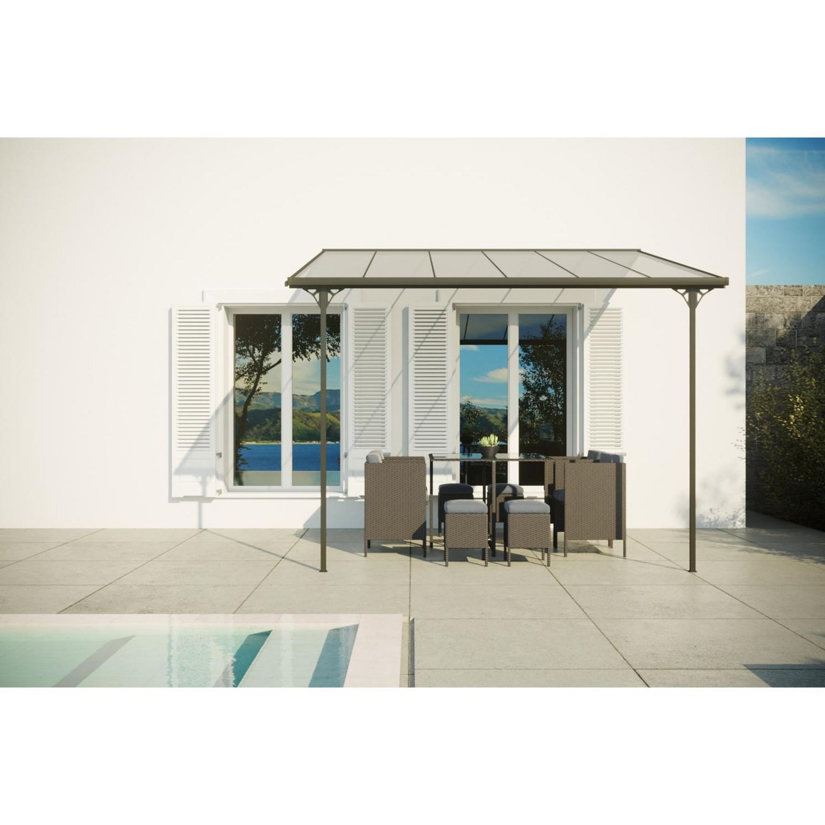 CONCEPT USINE Tonnelle murale 9,56 m² en aluminium FERRATO