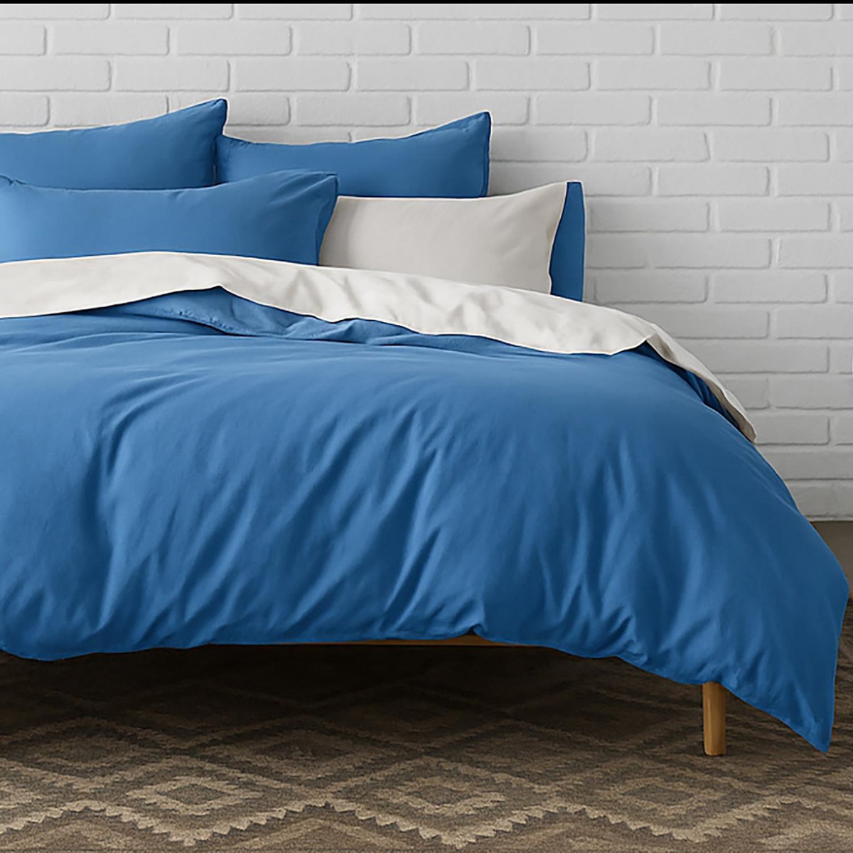 BATON ROUGE Housse de couette 100% percale de coton lavé 80fils/cm2