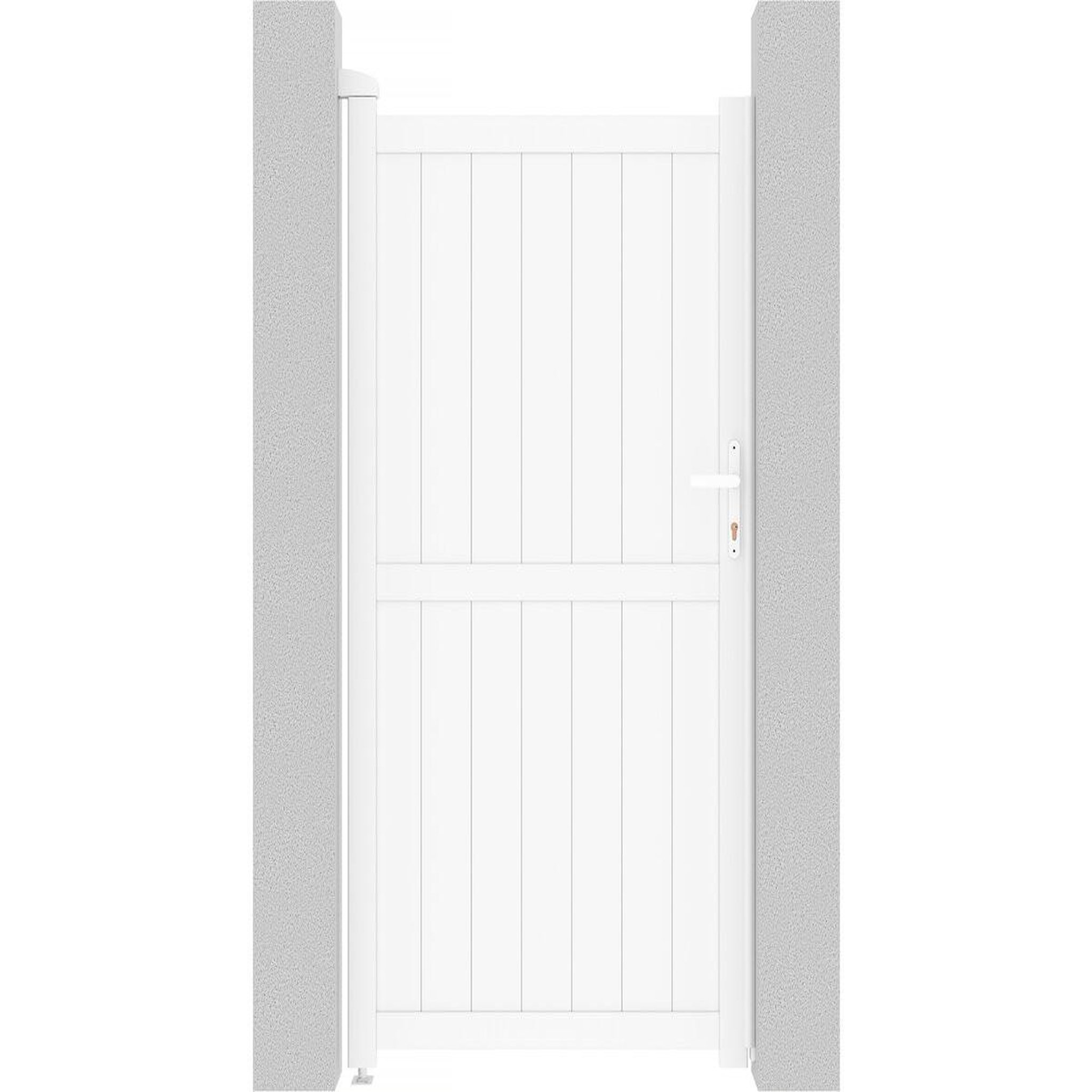 Habitat et Jardin Portillon aluminium  lola  - 101.2 x 180.9 cm - blanc