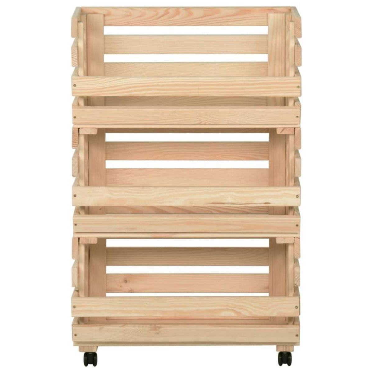 VIDAXL Chariot a legumes 37x30x80 cm Bois de pin solide