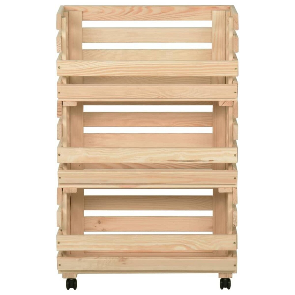 VIDAXL Chariot a legumes 37x30x80 cm Bois de pin solide