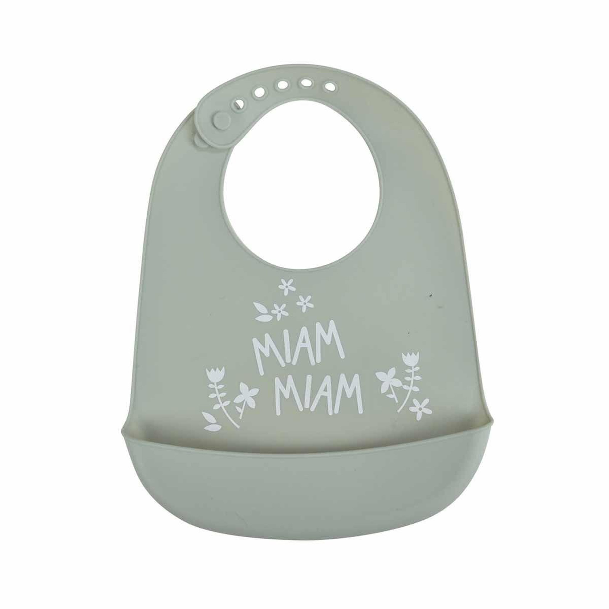 BEBE DOUCEUR Bavoir silicone bébé  forêt magique  30cm céladon