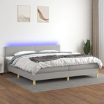 VIDAXL Sommier a lattes de lit matelas LED Gris clair 200x200 cm Tissu
