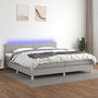Voir la diapositive 1 : VIDAXL Sommier a lattes de lit matelas LED Gris clair 200x200 cm Tissu