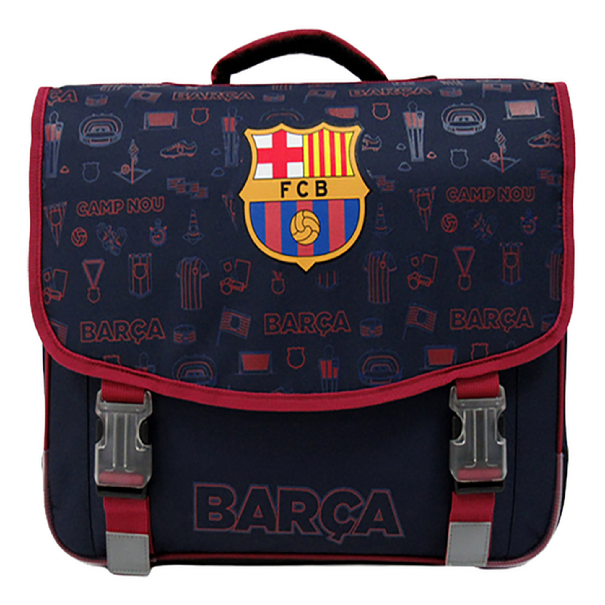 Voir la diapositive 1 : FC Barcelona Cartable 41cm CM1/CM2 bleu FC Barcelone