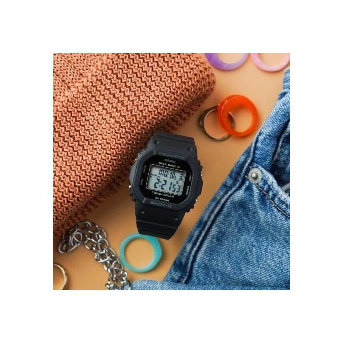 CASIO Montre - CASIO - Baby-G Urban - Homme - Noir - Résistante aux chocs - Fonction solaire