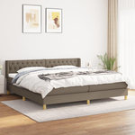 VIDAXL Sommier a lattes de lit avec matelas Taupe 200x200 cm Tissu