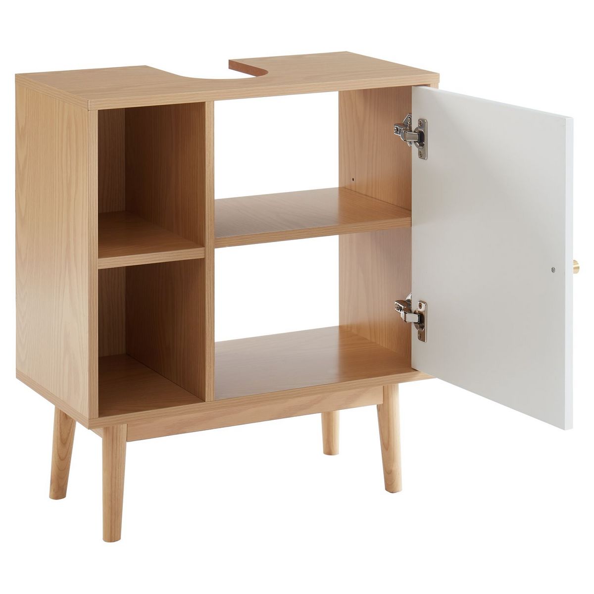 Meuble de salle de bain sous-vasque 2 niches et 1 porte L60cm QUARTEIRA