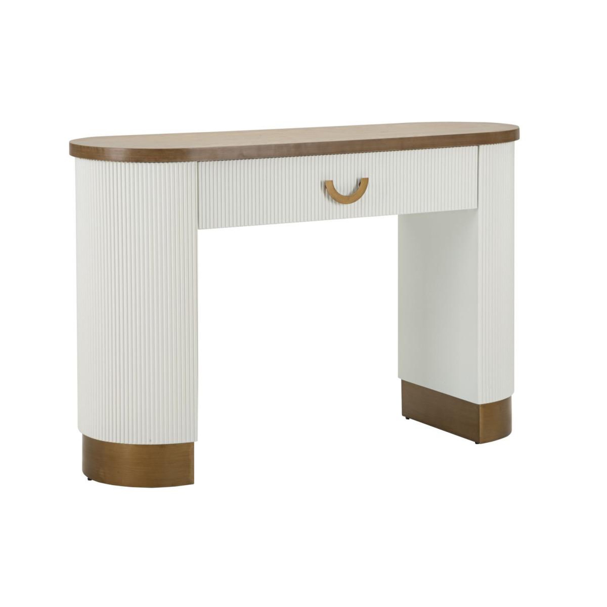 Paris Prix Console en bois avec 1 tiroir  tolosa  121cm blanc & naturel