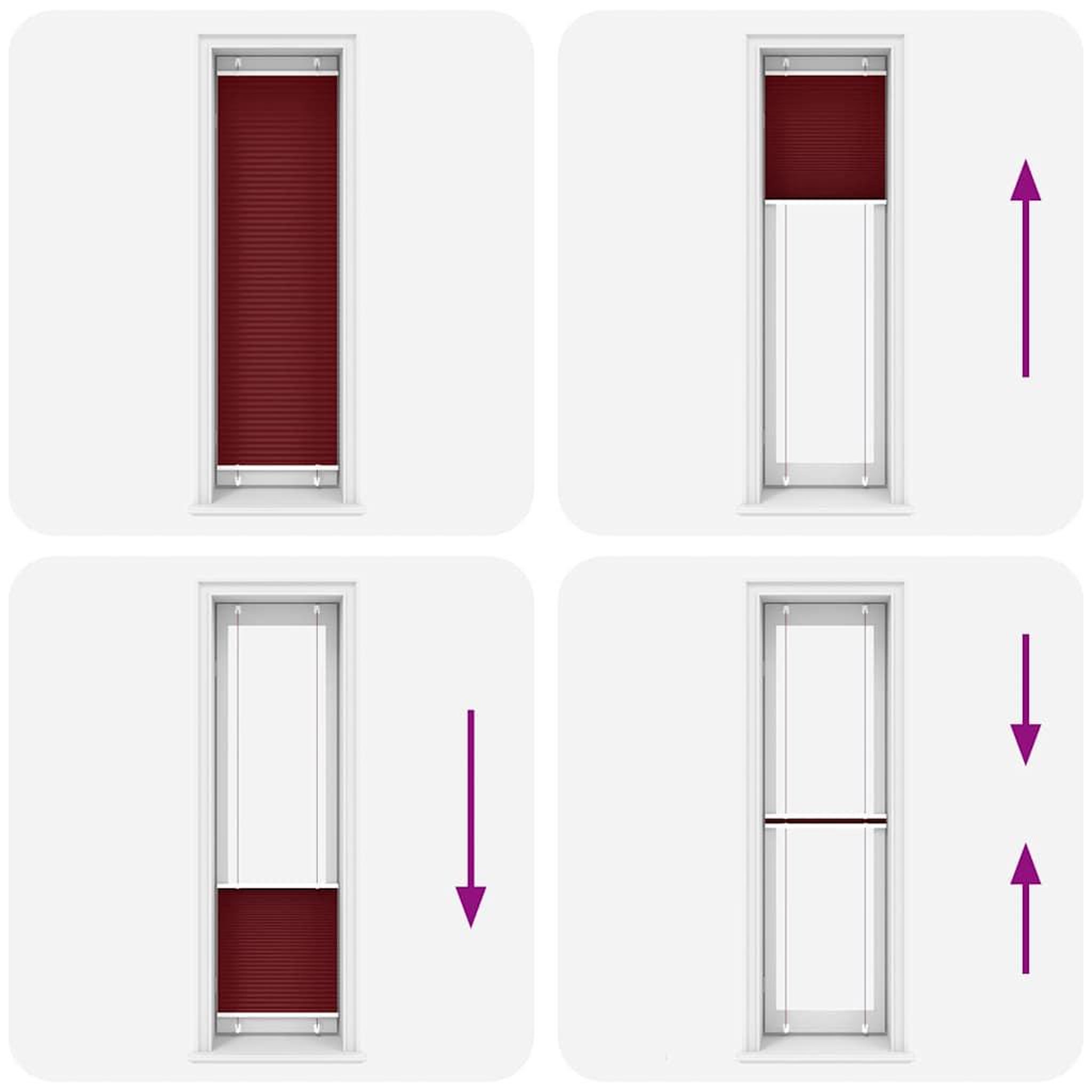 Voir la diapositive 5 : VIDAXL Store plisse rouge bordeaux 65x200 cm largeur du tissu 64,4 cm