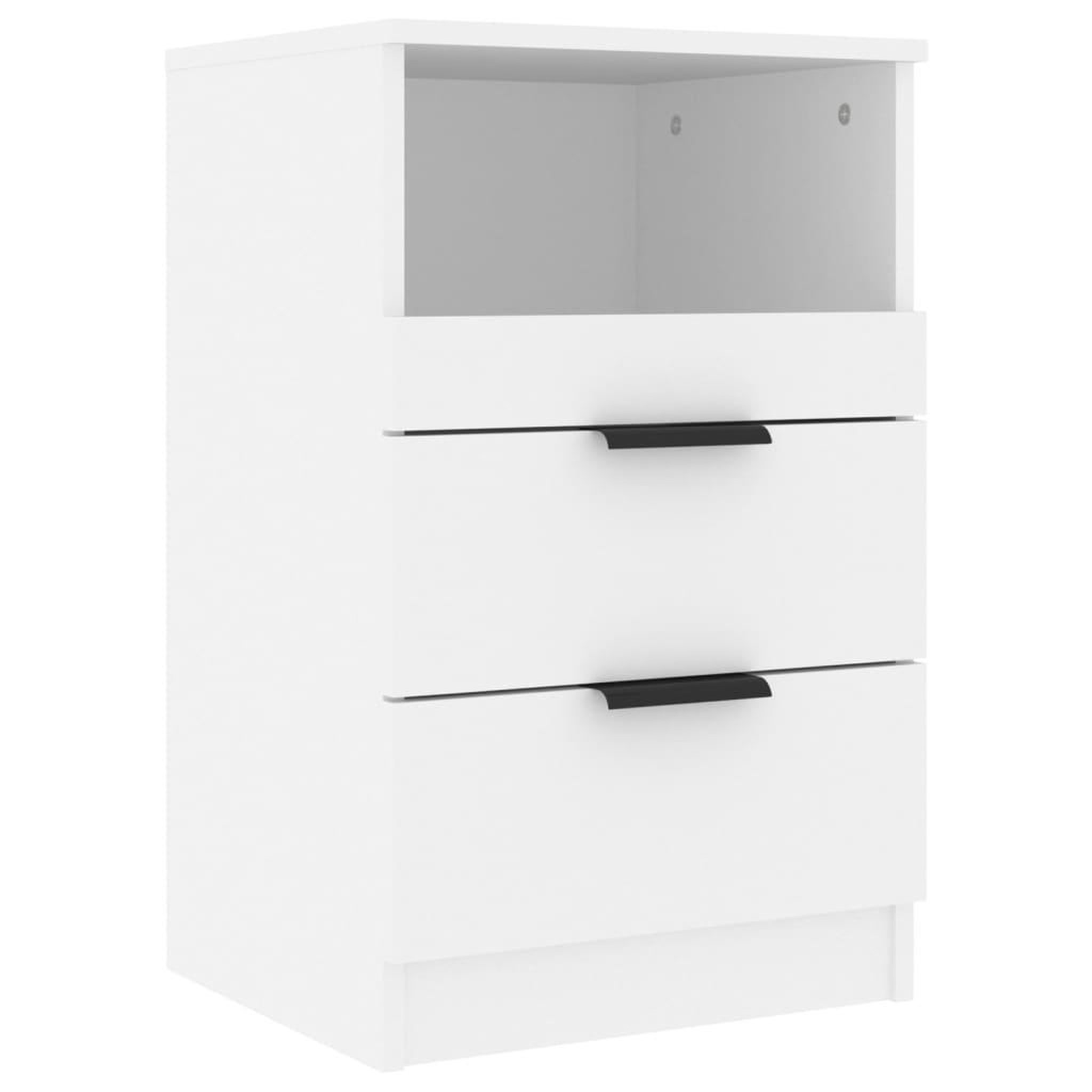 Voir la diapositive 2 : VIDAXL Table de chevet Blanc Bois d'ingenierie