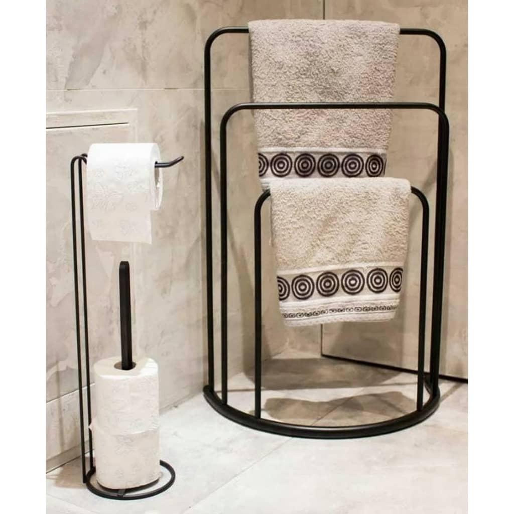 Bathroom Solutions Bathroom Solutions Porte-serviettes debout 49,5x75 cm Metal Noir