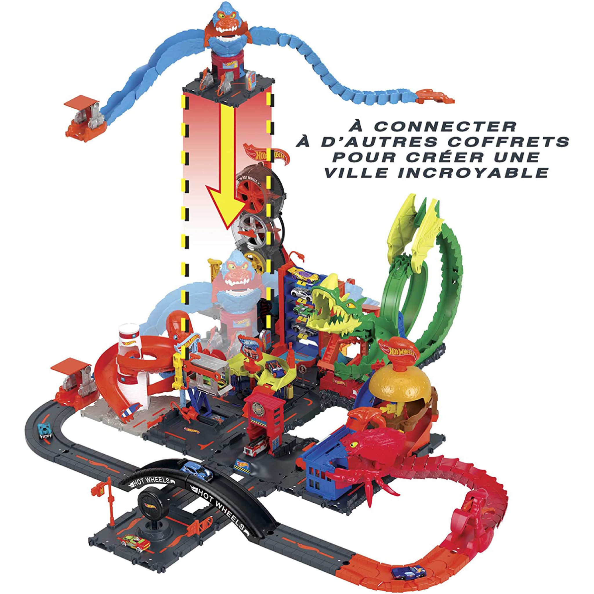 Voir la diapositive 5 : MATTEL Coffret Hot Wheels Piste Némésis L'Attaque du Gorille