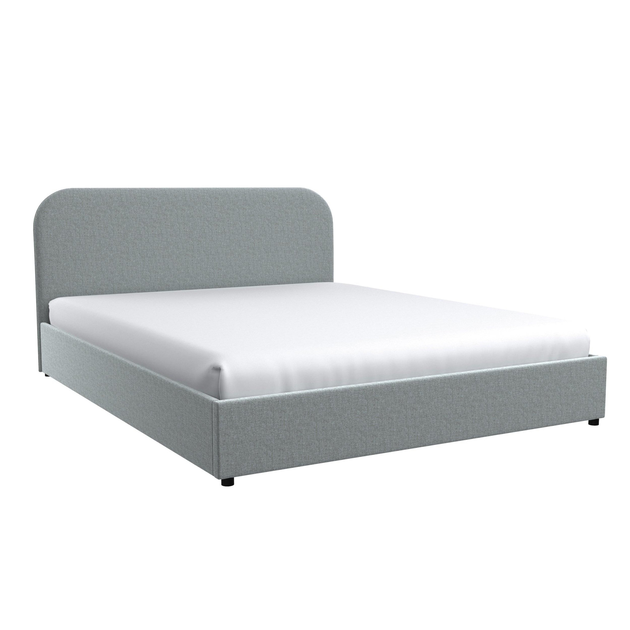 MAISON PAVANE Lit double 160x200 cm avec coffre en tissu gris-tilly