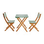 Voir la diapositive 5 : SWEEEK Table de jardin pliante bois d'acacia + 2 assises vert de gris HILORA . table carrée