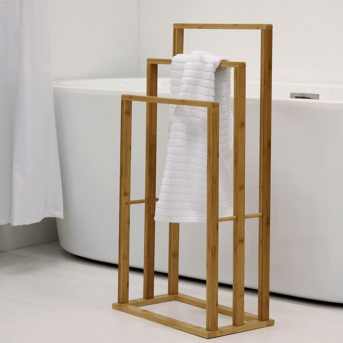 Bathroom Solutions Bathroom Solutions Porte-serviette Bambou avec 3 barres
