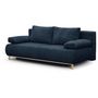 Voir la diapositive 4 : MARKET24 Banquette convertible 3 places MIKA - Velours côtelé bleu foncé - Coffre de rangement - L 192 x H 84 x P 93 cm
