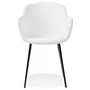 Voir la diapositive 2 : Paris Prix Chaise Design en Tissu Bouclé  Valarie  80cm Blanc