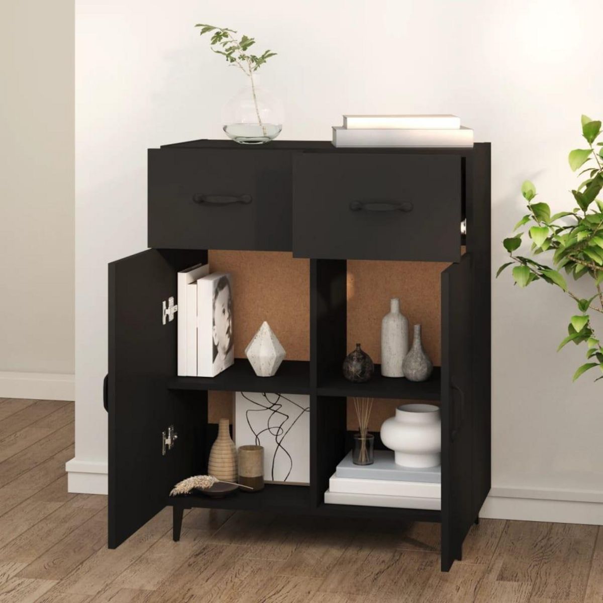 VIDAXL Buffet noir 69,5x34x90 cm bois d'ingenierie
