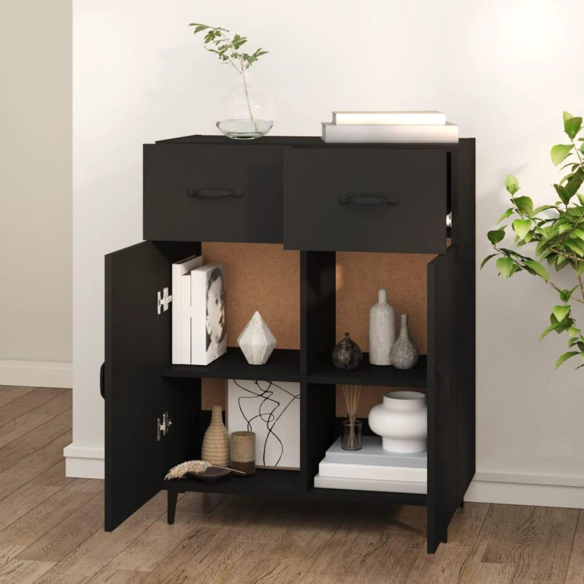 VIDAXL Buffet noir 69,5x34x90 cm bois d'ingenierie