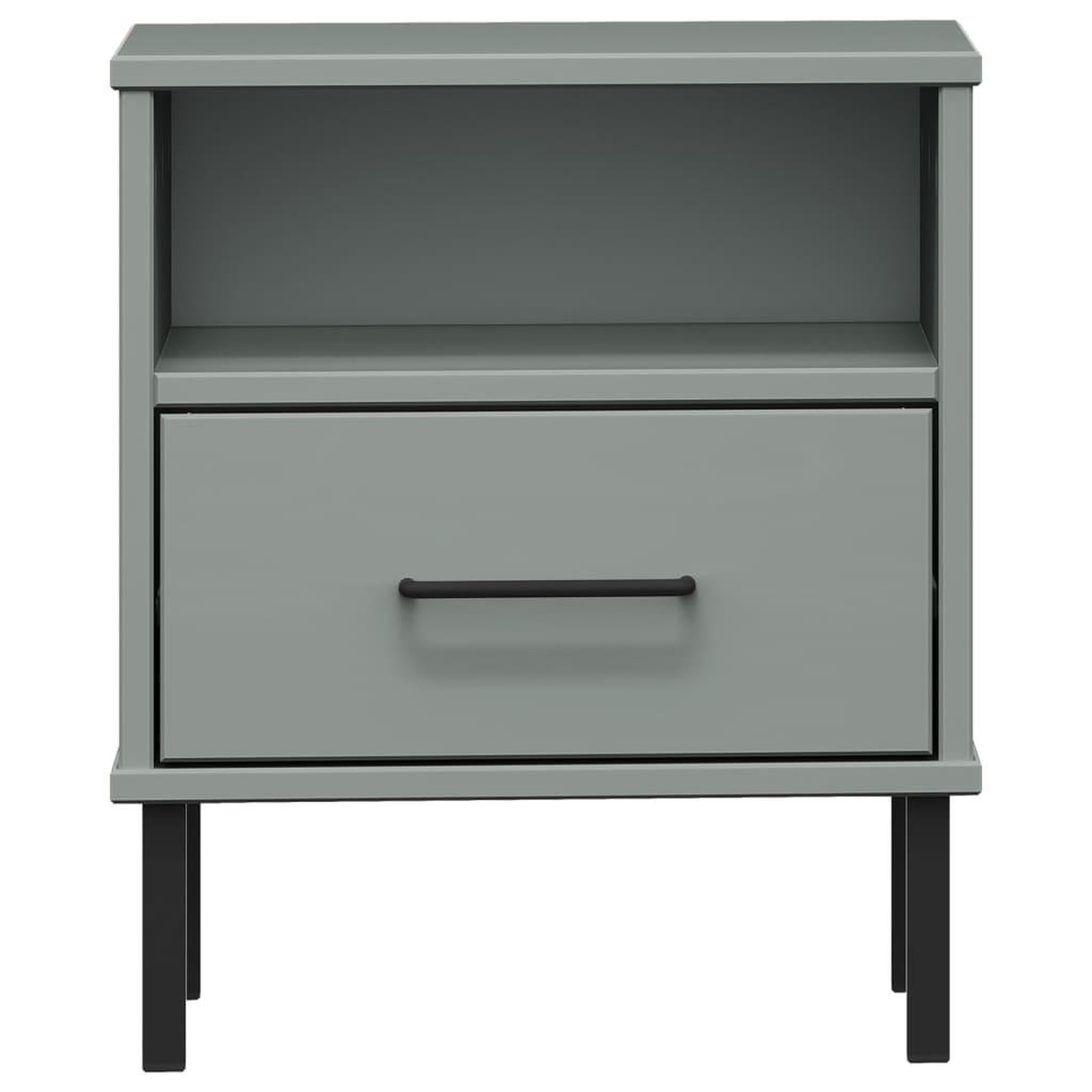 Voir la diapositive 4 : VIDAXL Table de chevet avec pieds en metal Gris Bois pin massif OSLO