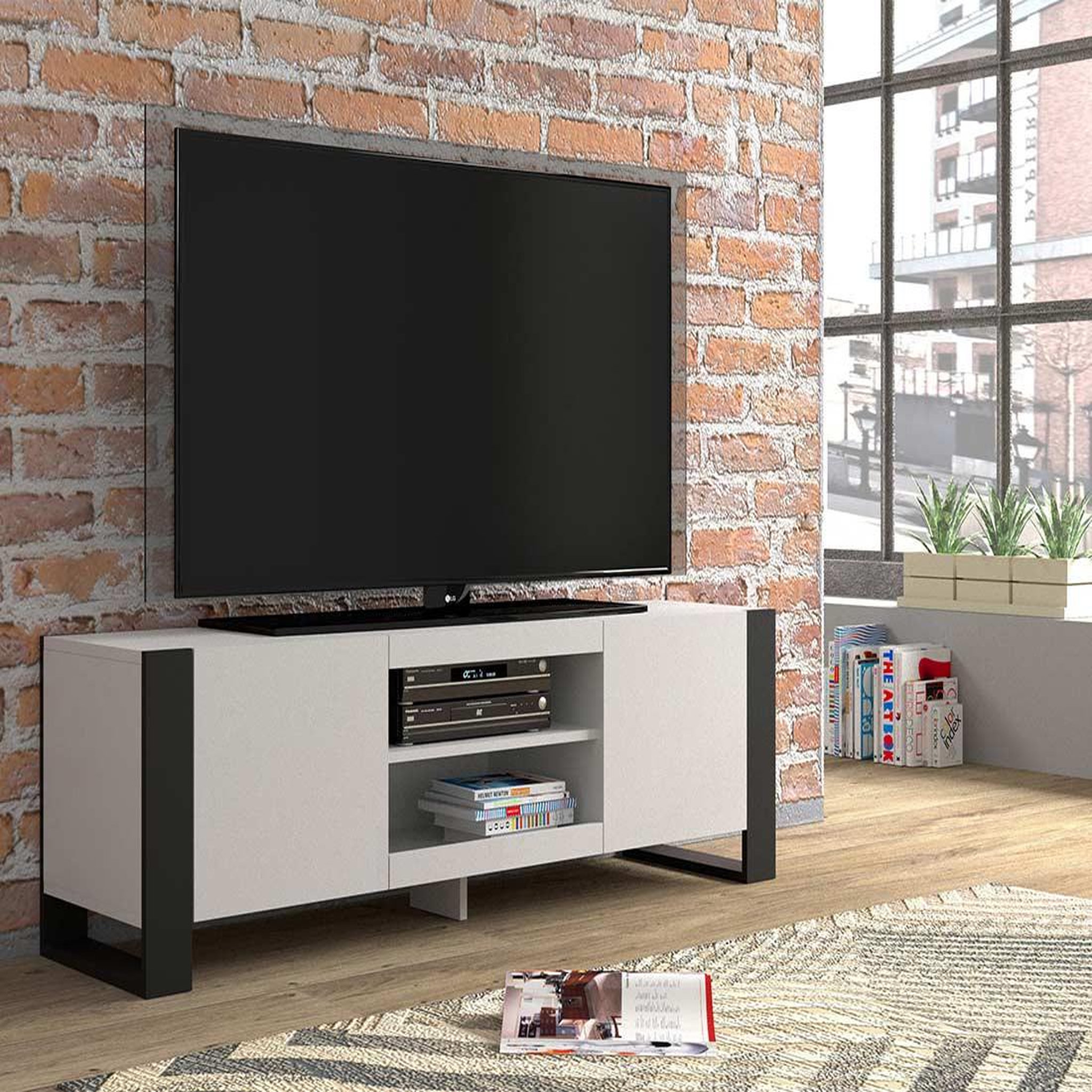 Voir la diapositive 3 : BEST MOBILIER Pedro - meuble tv - 158 cm