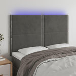 VIDAXL Tete de lit a LED Gris fonce 144x5x118/128 cm Velours