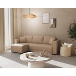 BEST MOBILIER Topaze - canapé d'angle réversible 4 places convertible avec coffre en simili. Coloris disponibles : Beige, Orange, Marron, Noir