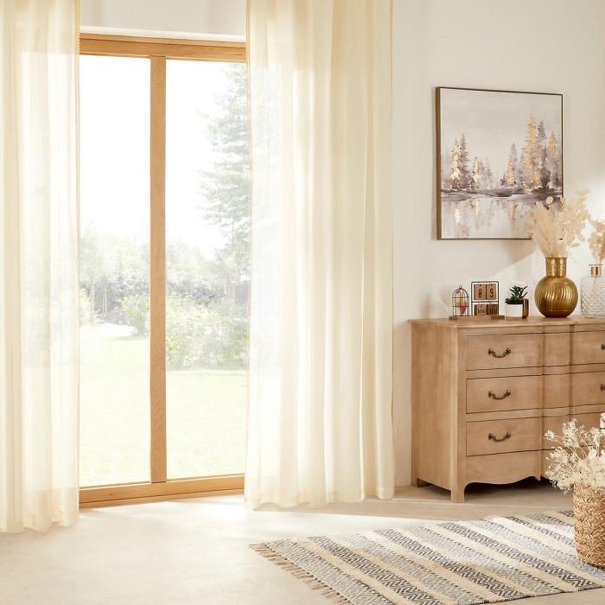 Voir la diapositive 3 : ATMOSPHERA Rideau Voilage Dentelle  Little Cottage  140x240cm Blanc