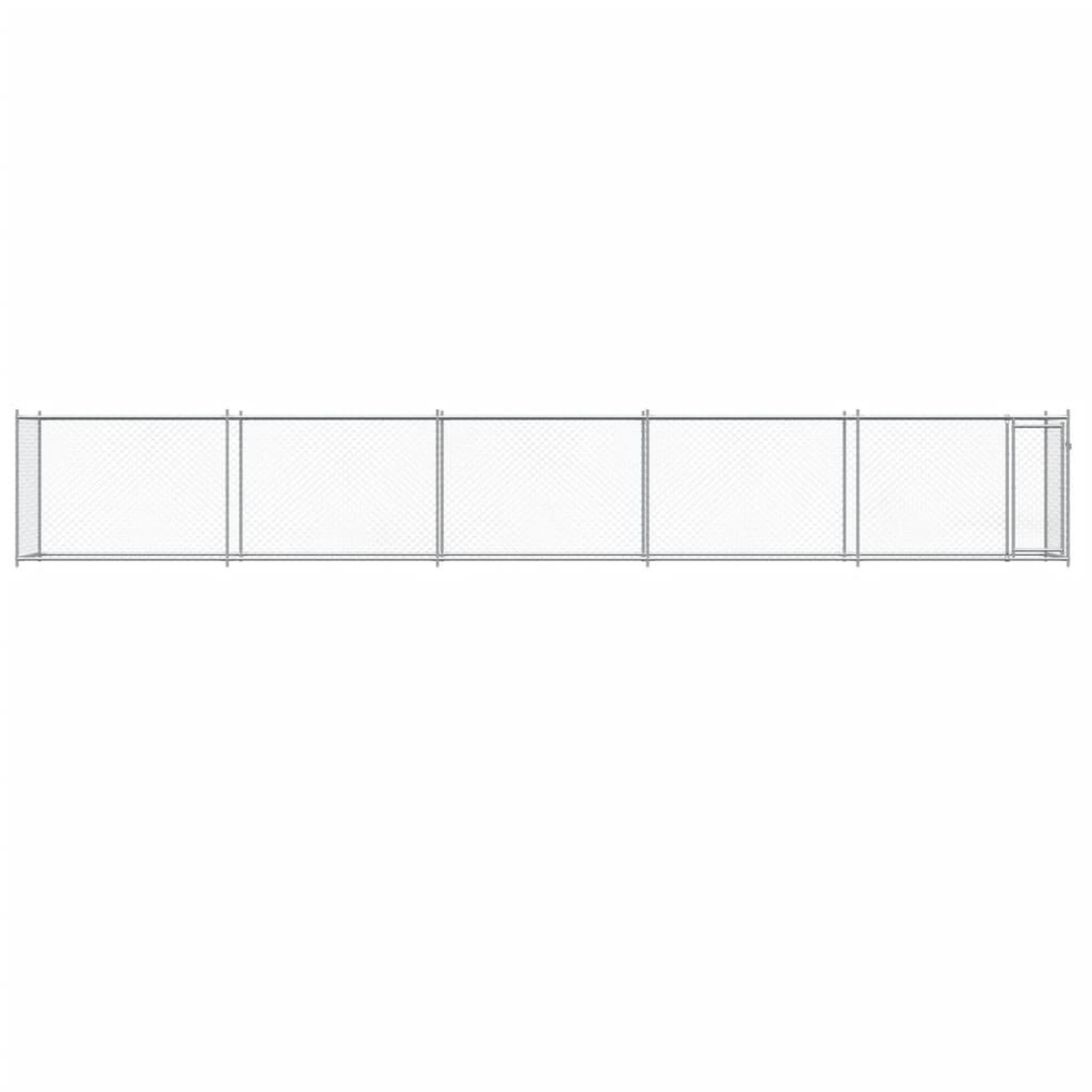 Voir la diapositive 4 : VIDAXL Cage pour chien avec porte gris 10x2x1,5 m acier galvanise
