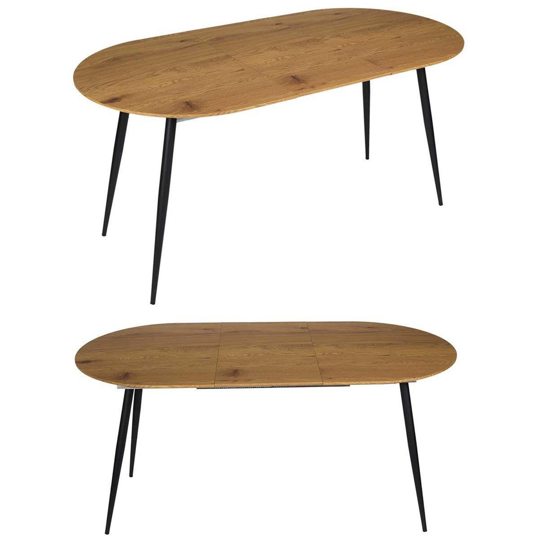 Voir la diapositive 5 : The Home Deco Factory Table de repas  extensible  120-160cm naturel & noir