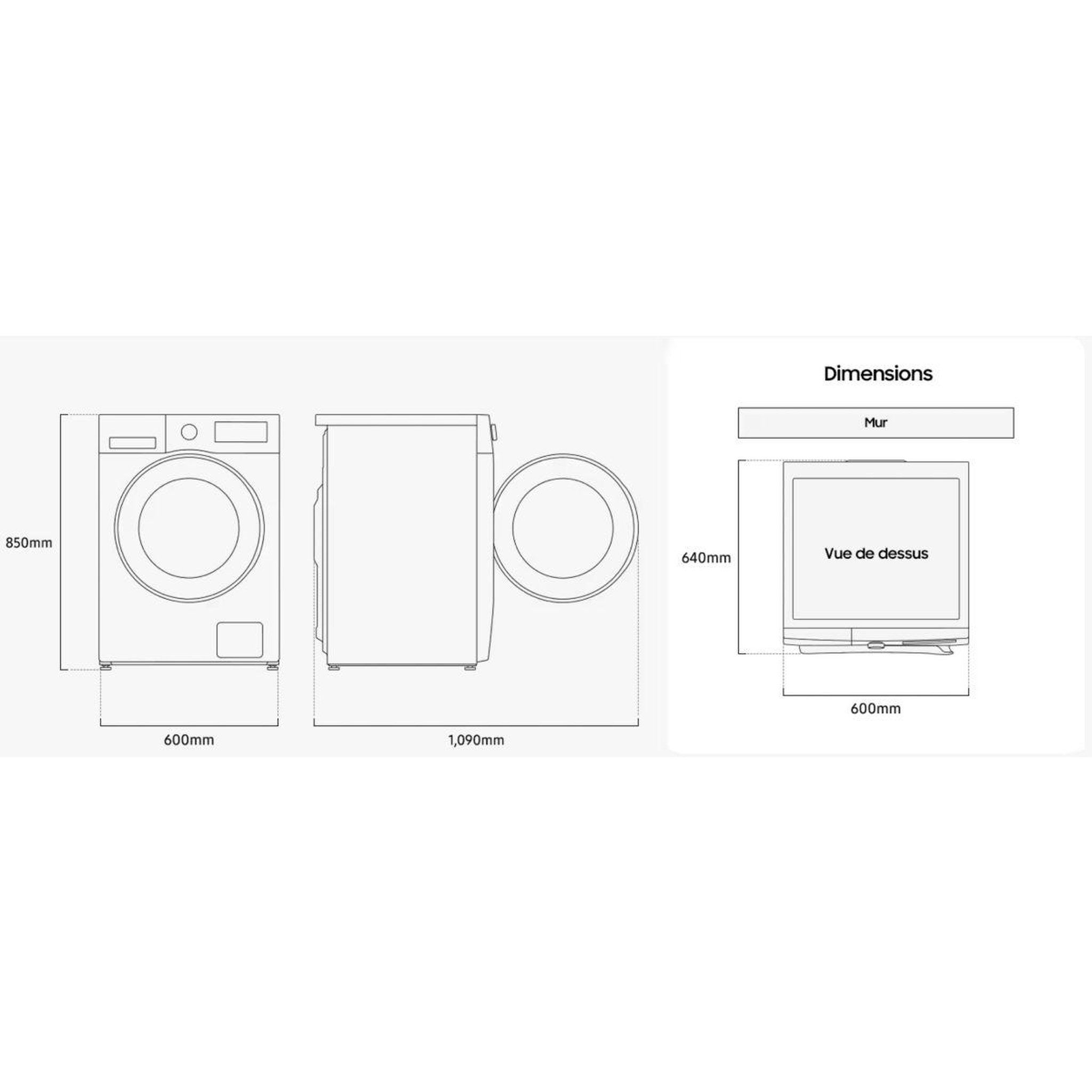 Voir la diapositive 5 : Samsung Lave linge séchant hublot wd11dg5b15bh - 11/6 kg - 1400 tr/min - classe a - connecté