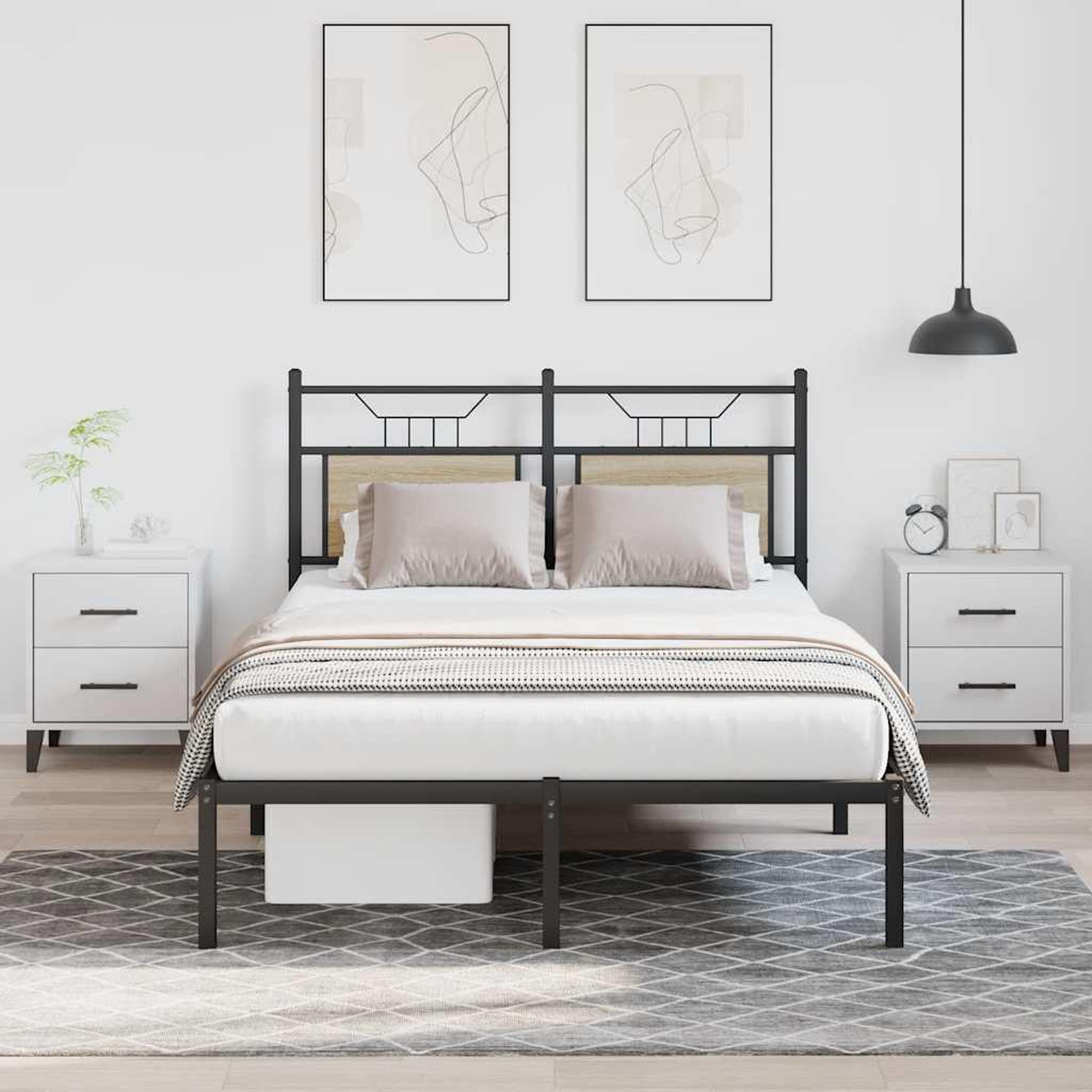 VIDAXL Cadre de lit sans matelas chene sonoma 120x190 cm