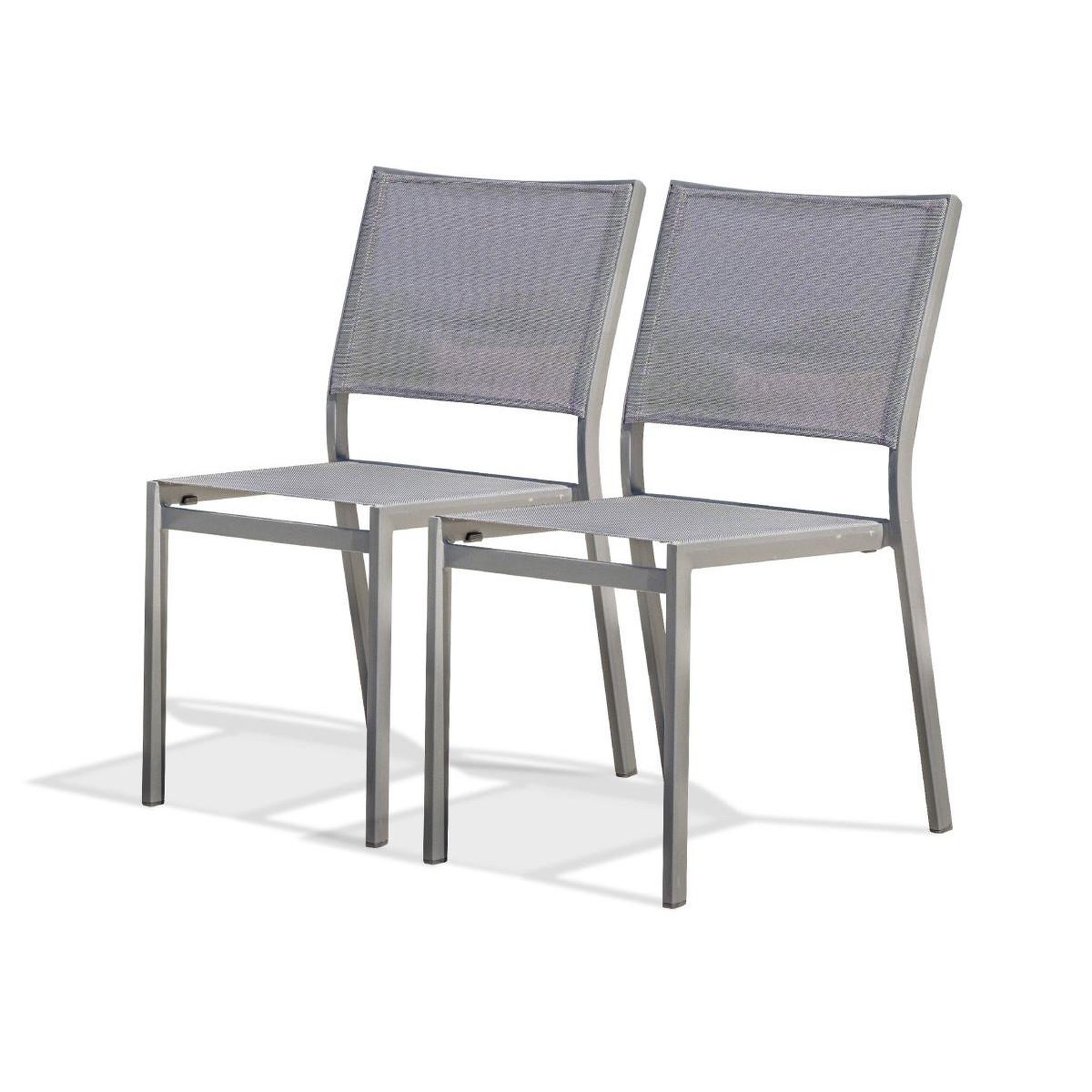 Voir la diapositive 2 : DCB GARDEN Lot de 2 Chaises de Jardin Empilables  Stockholm  84cm Gris Anthracite