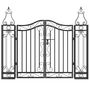 Voir la diapositive 3 : VIDAXL Portail de jardin noir 121x8x100 cm fer forge