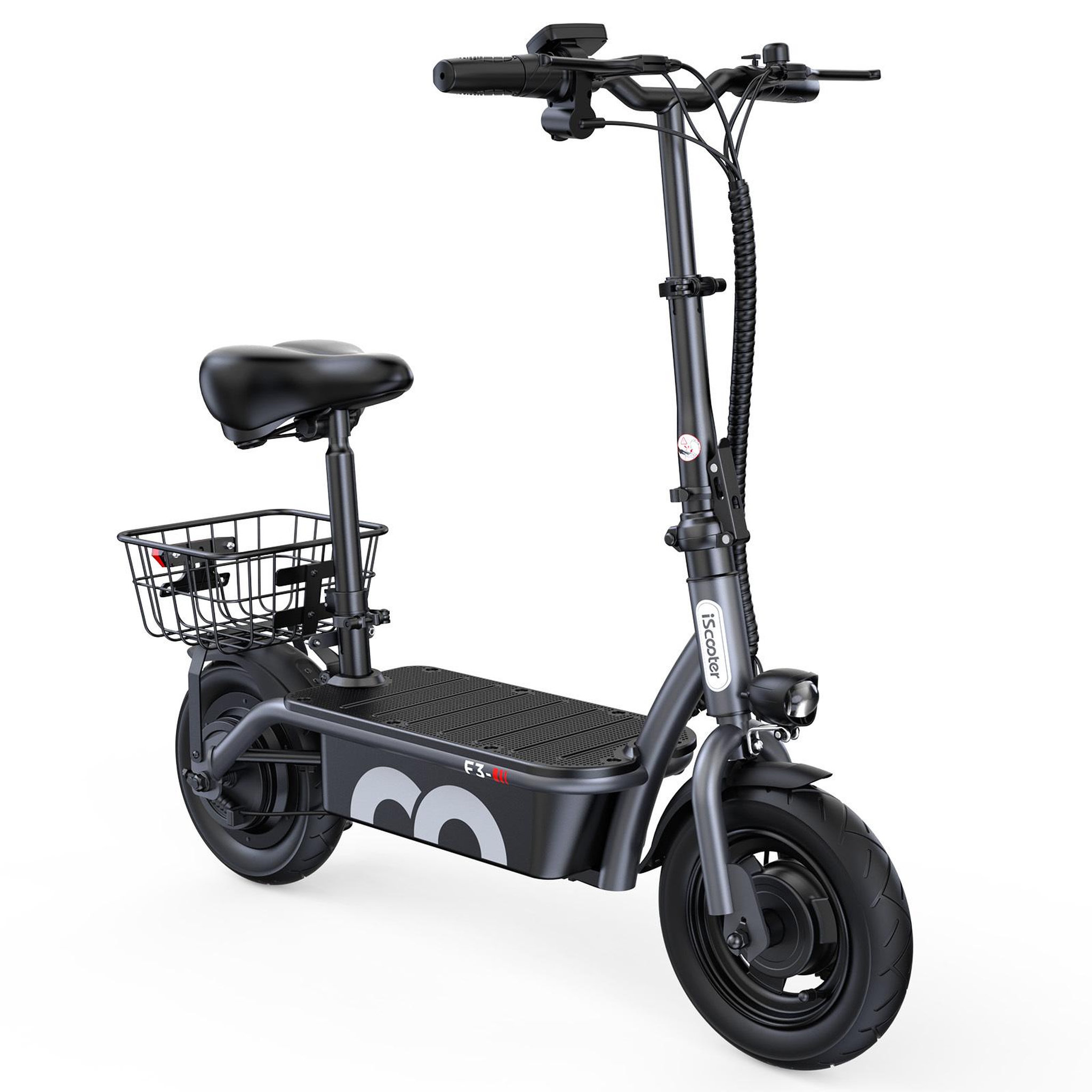 Voir la diapositive 4 : ISCOOTER Trottinette électrique iScooter F3 avec siège et panier, 10 pouces, 48 ​​V 13 Ah