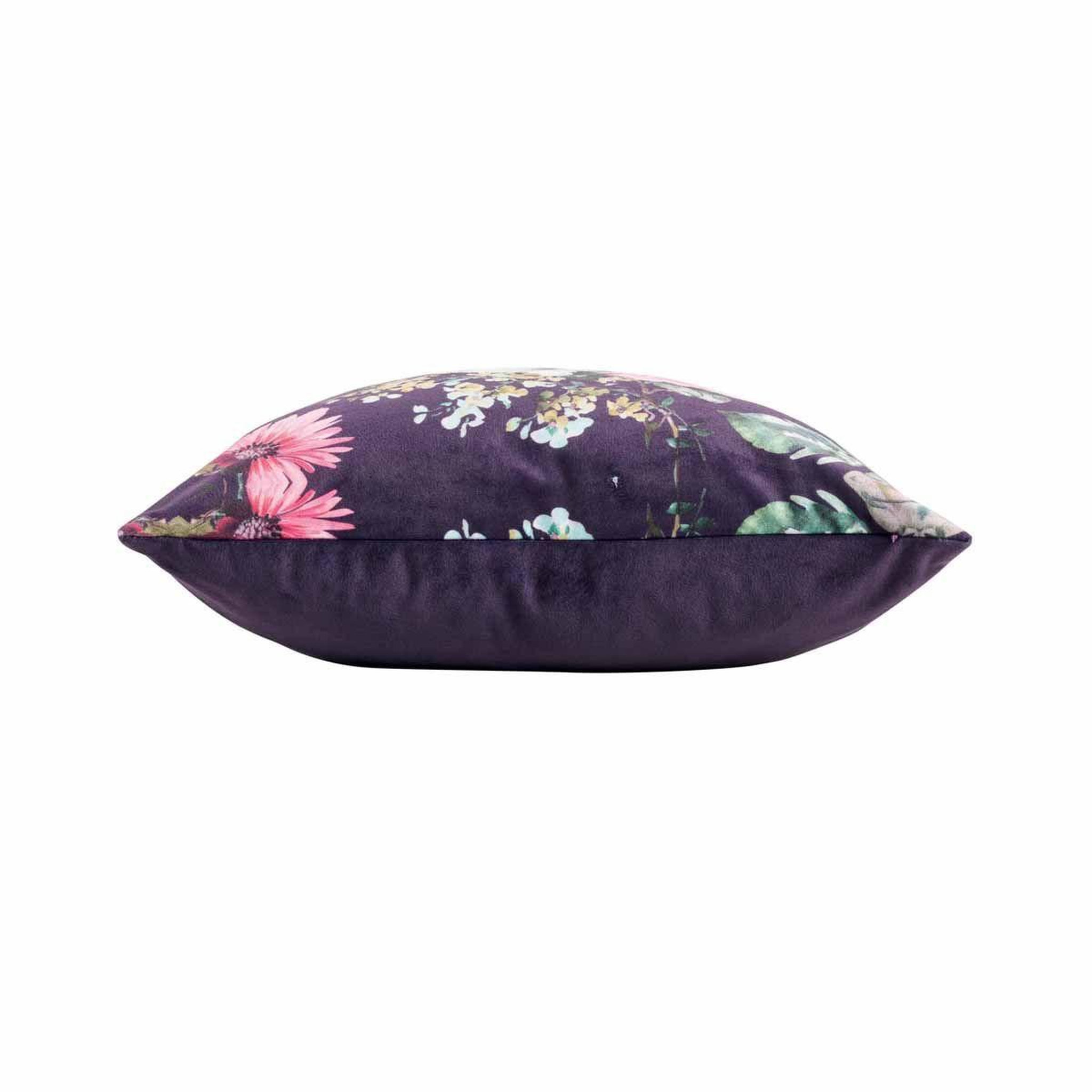 Voir la diapositive 2 : Douceur d'Intérieur Coussin imprimé déco  flower life  45x45cm prune