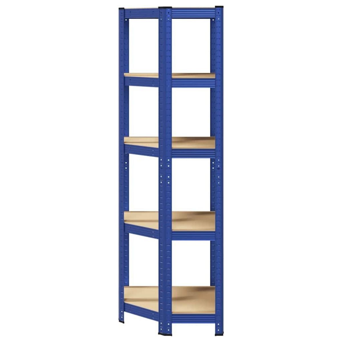 VIDAXL Etagere d'angle a 5 niveaux Bleu Acier et bois d'ingenierie