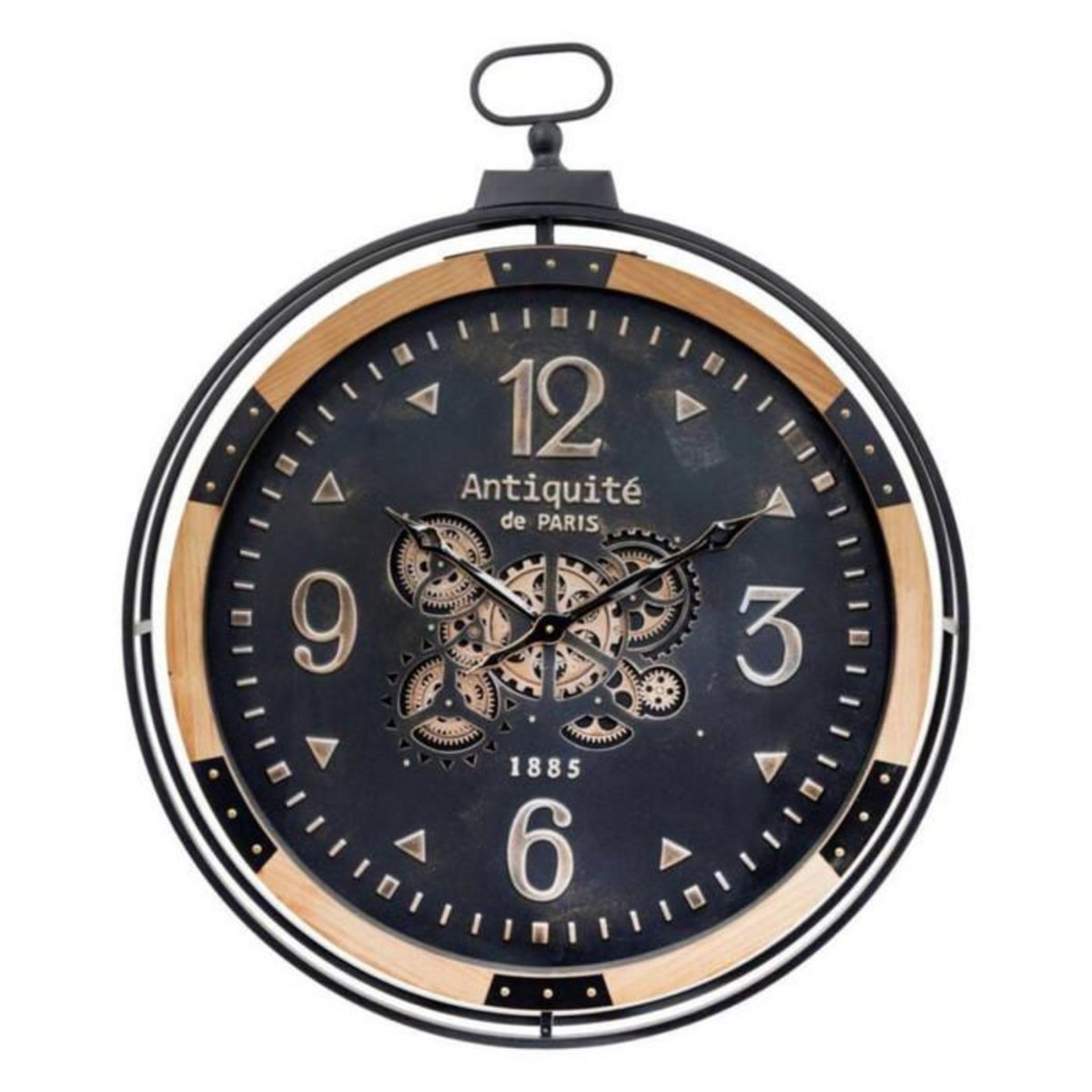 ATMOSPHERA Horloge Murale à Gousset en Métal  Amri  70cm Noir