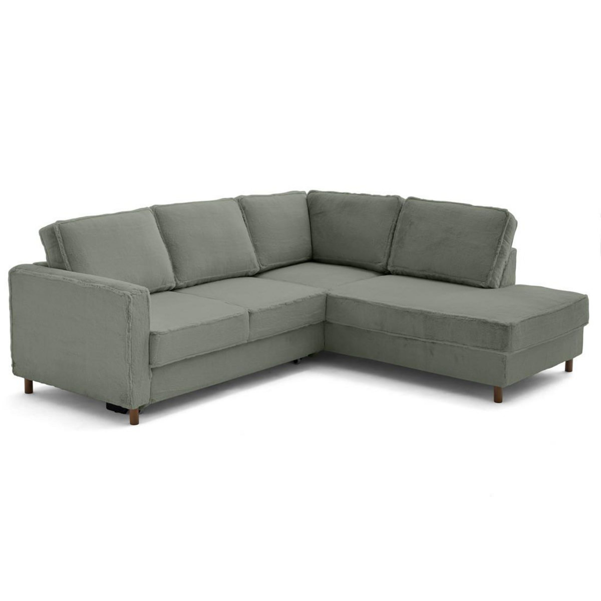 LISA DESIGN Jake - canapé d'angle droit 5 places convertible en fausse fourrure