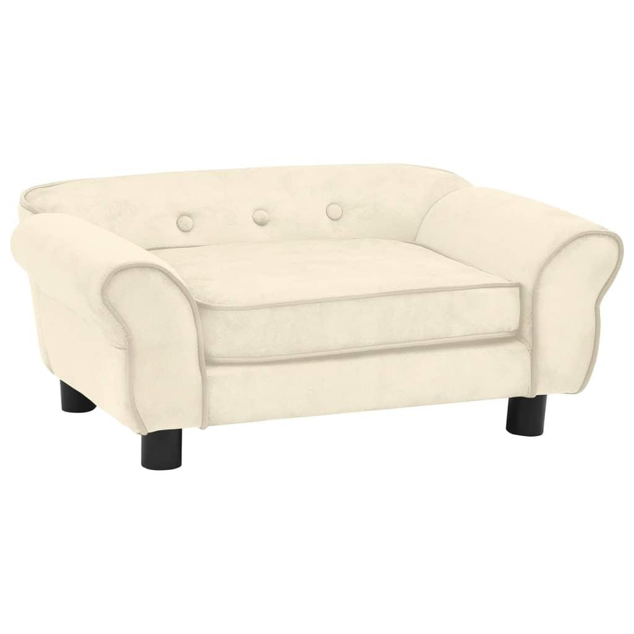 Voir la diapositive 1 : VIDAXL Canape pour chien Creme 72x45x30 cm Peluche