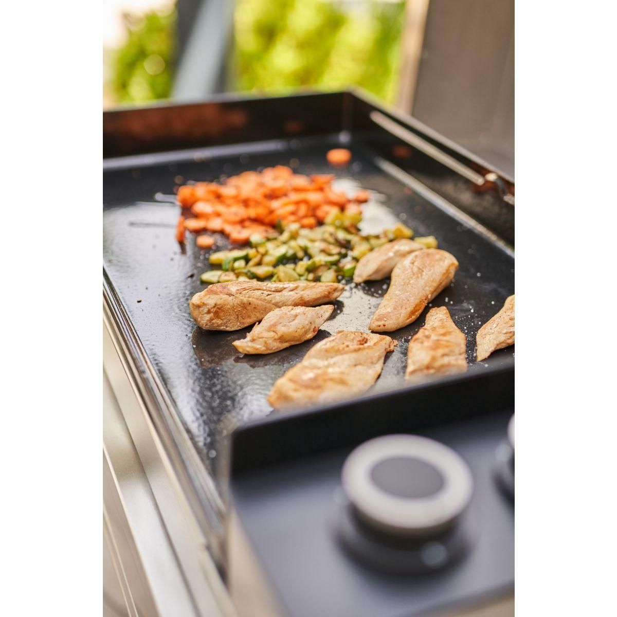 FORGE ADOUR Plancha gaz Premium 75 Inox 3 brûleurs à poser 75.5x41 cm