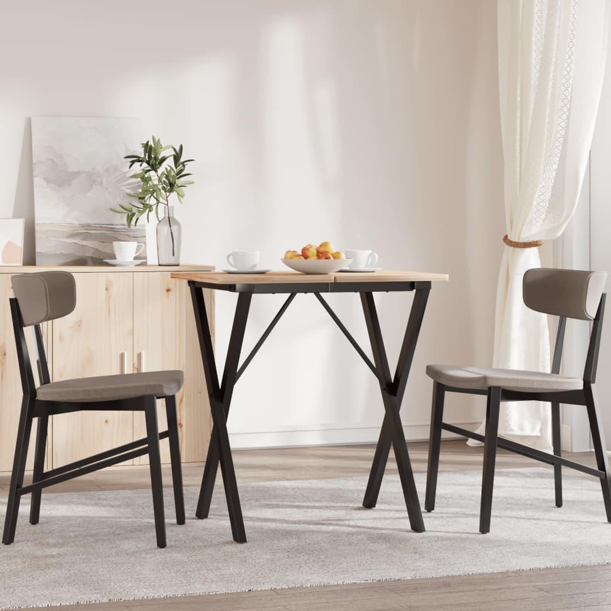 Voir la diapositive 3 : VIDAXL Pieds de table a manger cadre en X 60x40x73 cm acier