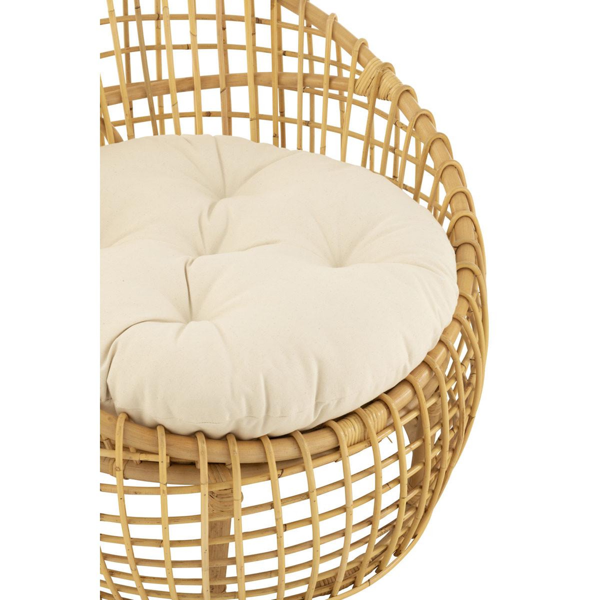 Voir la diapositive 6 : J-LINE Fauteuil en rotin & coussin  lise  84cm naturel
