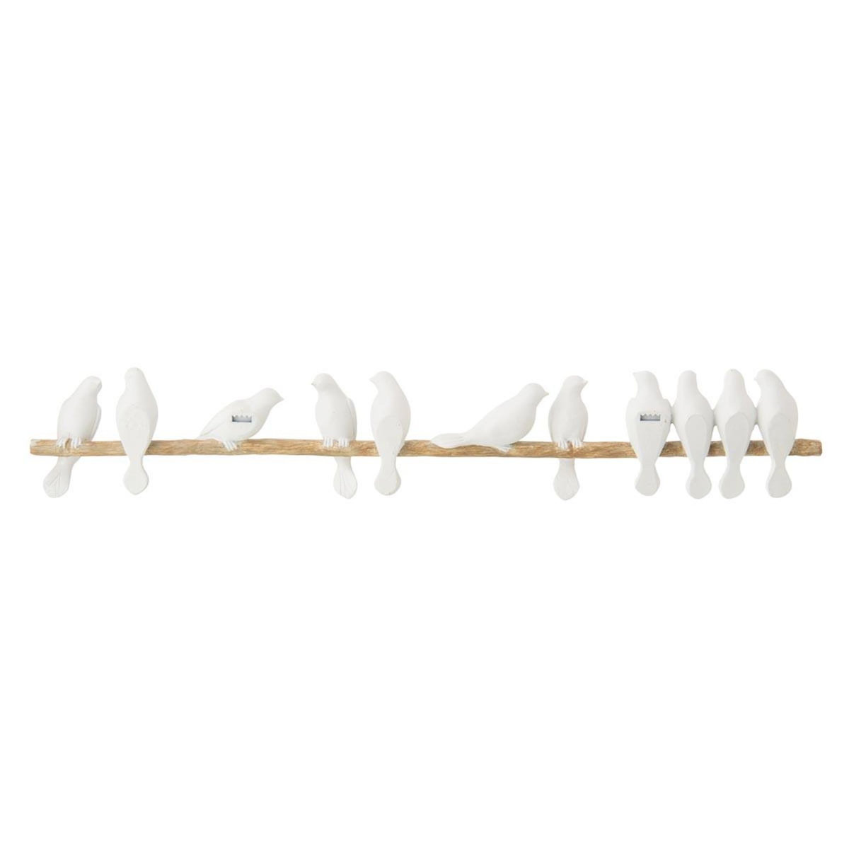 Paris Prix Déco Murale  11 Oiseaux sur Branche  87cm Blanc