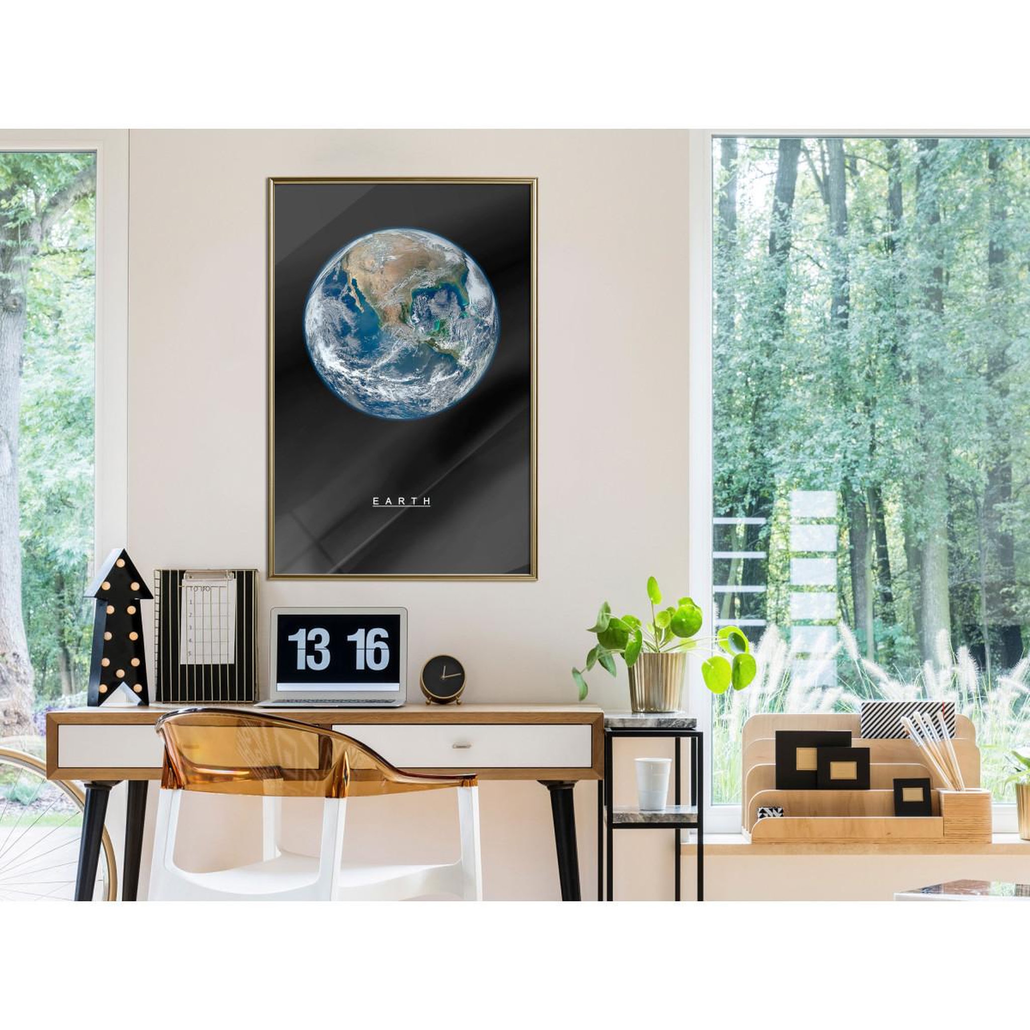 Voir la diapositive 2 : Paris Prix Affiche Murale Encadrée  The Solar System Earth