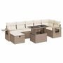 Voir la diapositive 2 : VIDAXL Salon de jardin avec coussins 8 pcs beige resine tressee