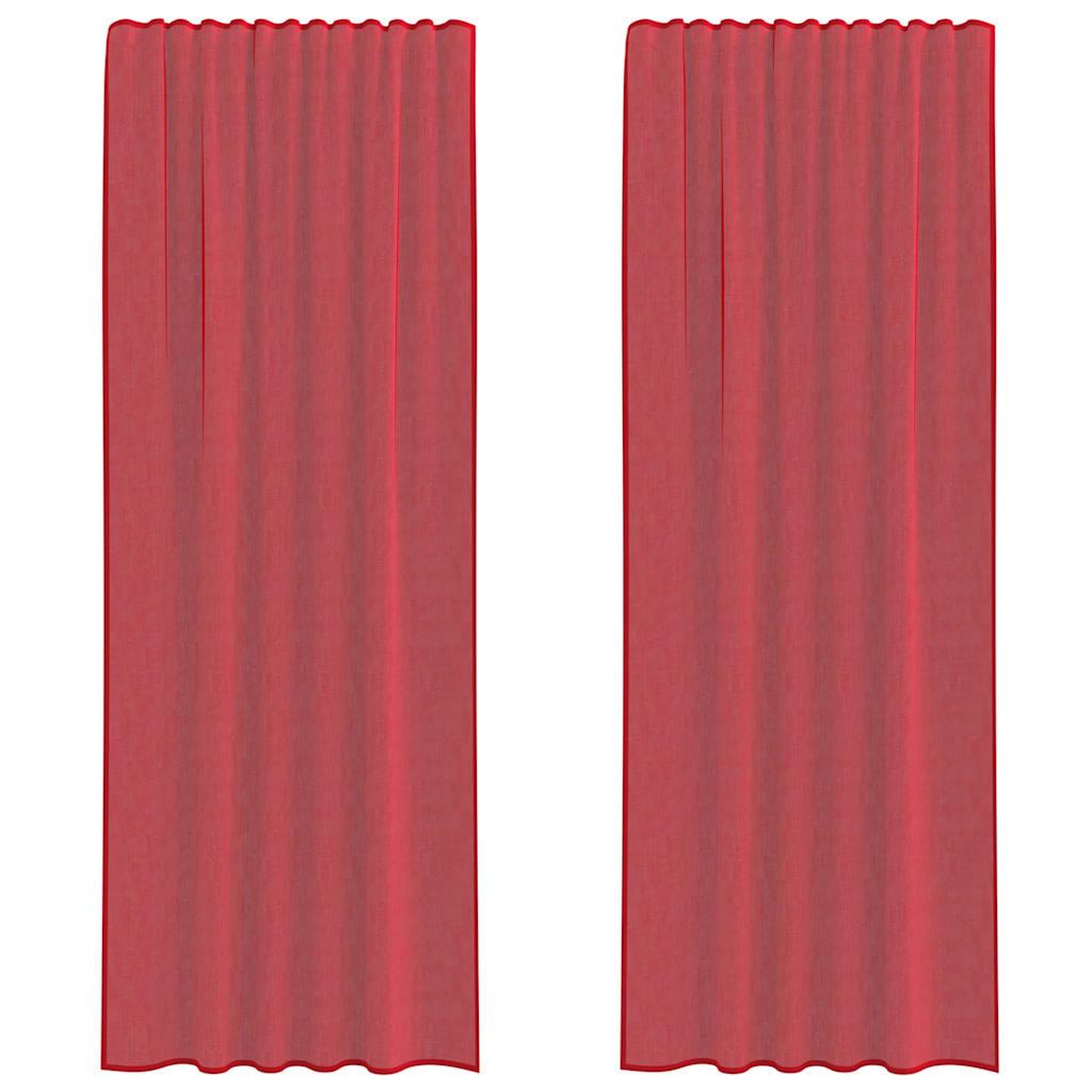 Voir la diapositive 2 : VIDAXL Rideaux en voile avec boucles 2 pcs rouge bordeaux 140x260 cm