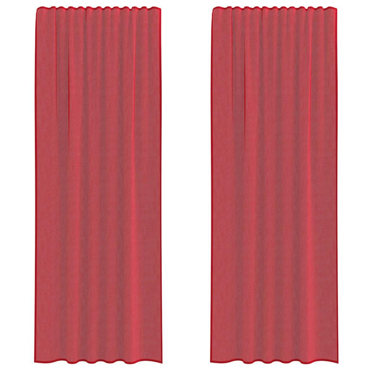 VIDAXL Rideaux en voile avec boucles 2 pcs rouge bordeaux 140x260 cm