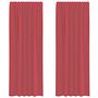 Voir la diapositive 2 : VIDAXL Rideaux en voile avec boucles 2 pcs rouge bordeaux 140x260 cm